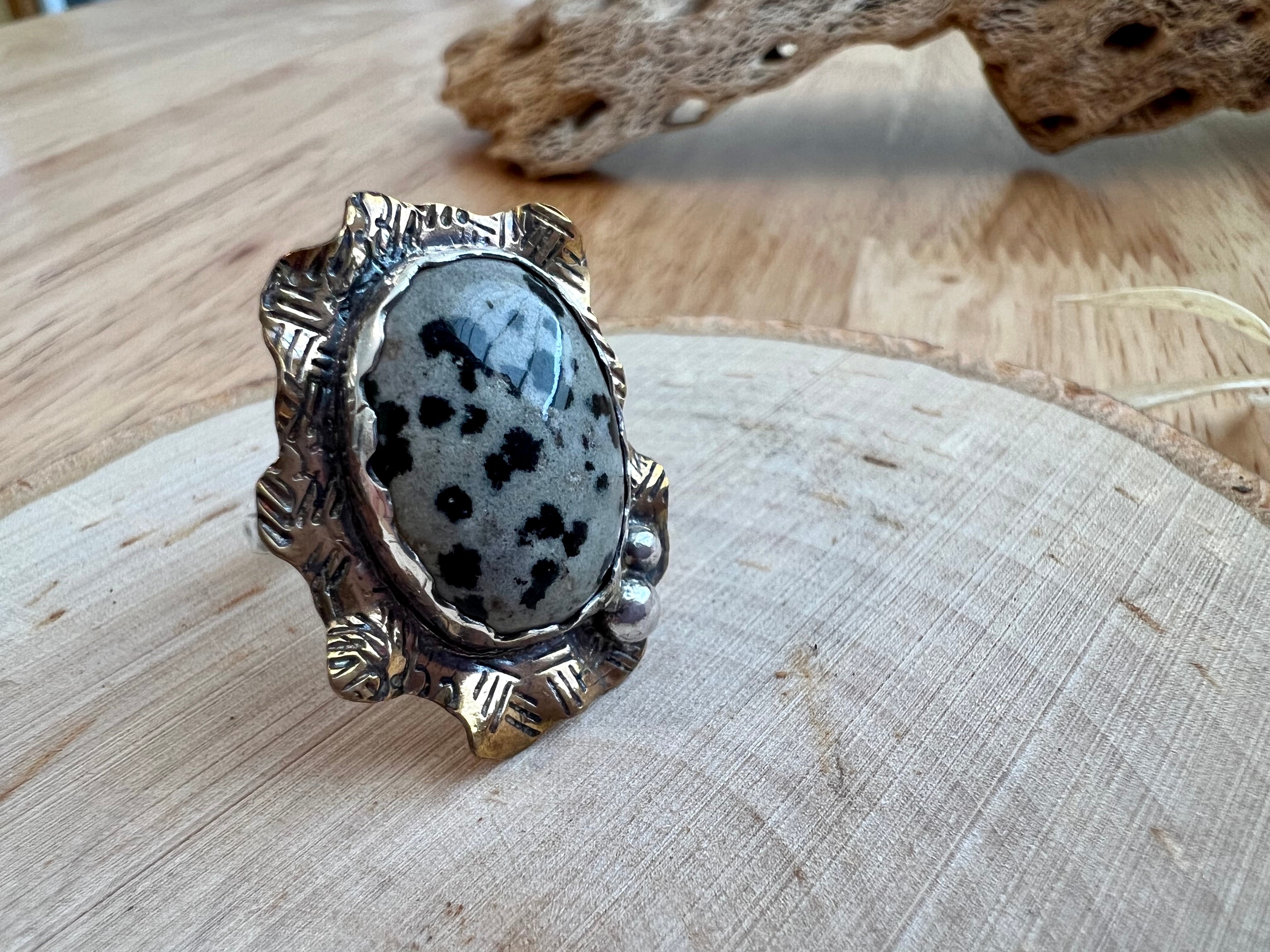 Dalmatian Jasper Ring size 7