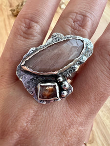 Peach Moonstones Ring