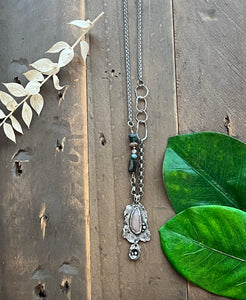 Peach Moonstone Long Necklace