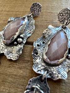 Wisteria Earrings - Pink Moonstone